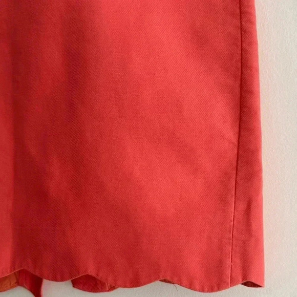 J. By J. Crew Coral/Salmon Solid Pencil Skirt with Scalloped Hem, Size 4 - Picture 12 of 16